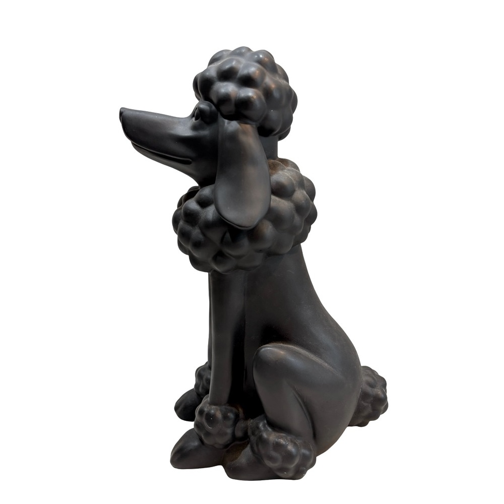 Elegant Black Poodle‎ Tall Dog Figurine